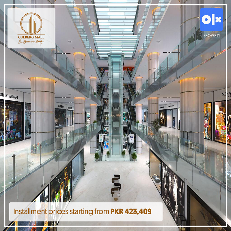 3D rendered image of the inside view of Gulberg Mall & Signature Living