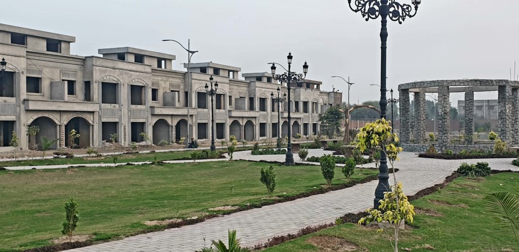 A view of some of the constructed homes in Al-Noor Orchards.