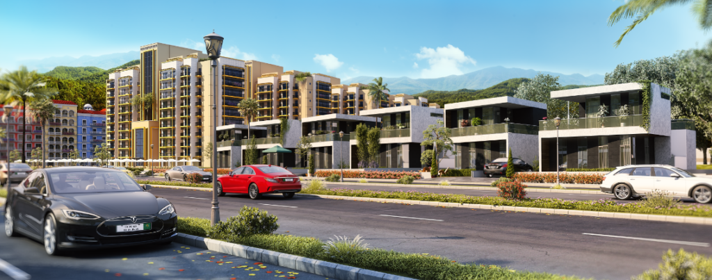 3D render of luxurious Park View Homes in Park VIew City, Islamabad.