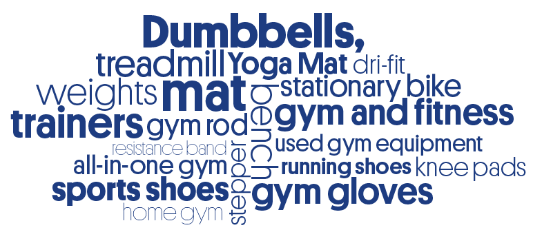 popular search terms in fitness and gym on OLX