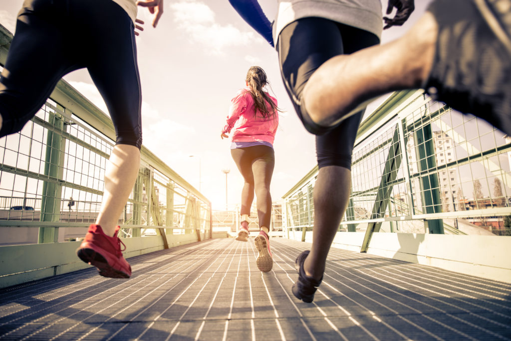 people running 5K race