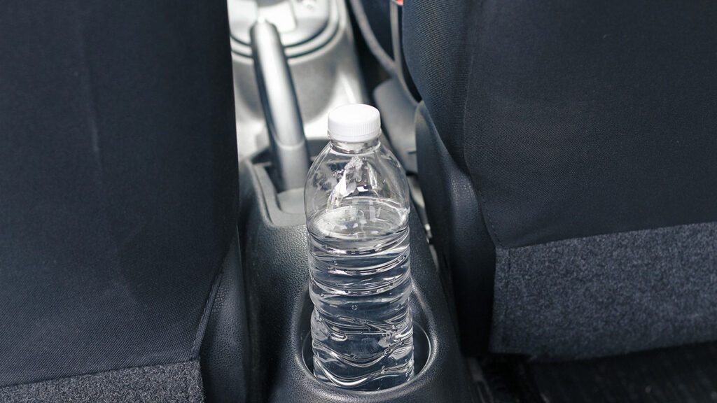Water bottle inside car 