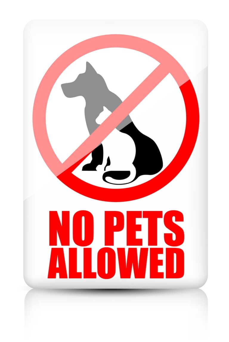 Pets allowed. No Pets allowed. No Pets sign. Pets allowed sign. Pets are not allowed.