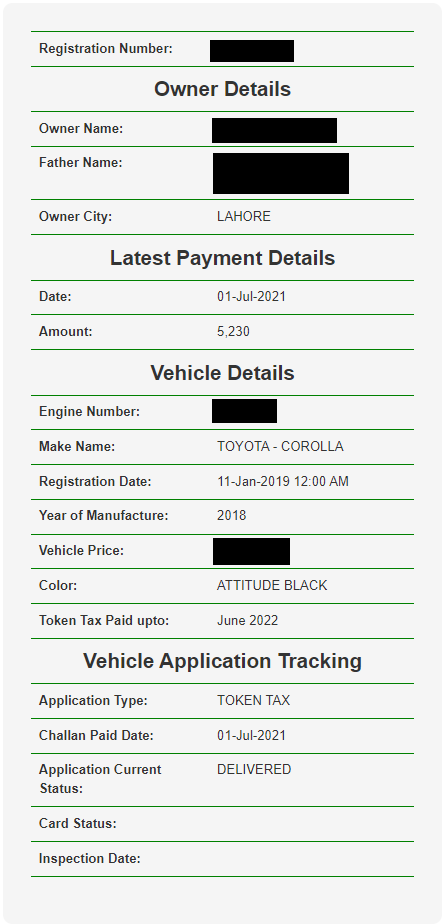 How To Check Vehicle Registration Number Online In Lahore